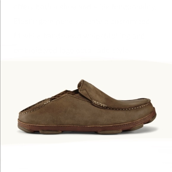 Olukai Moloā Leather Slip-On‎ Shoes in Dark Wood Size 8.5 main image 7